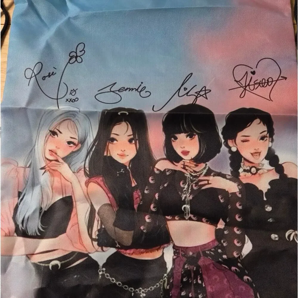 Brand New BLACKPINK Inspired K-Pop Girl Group Drawstring Backpack Double Sided